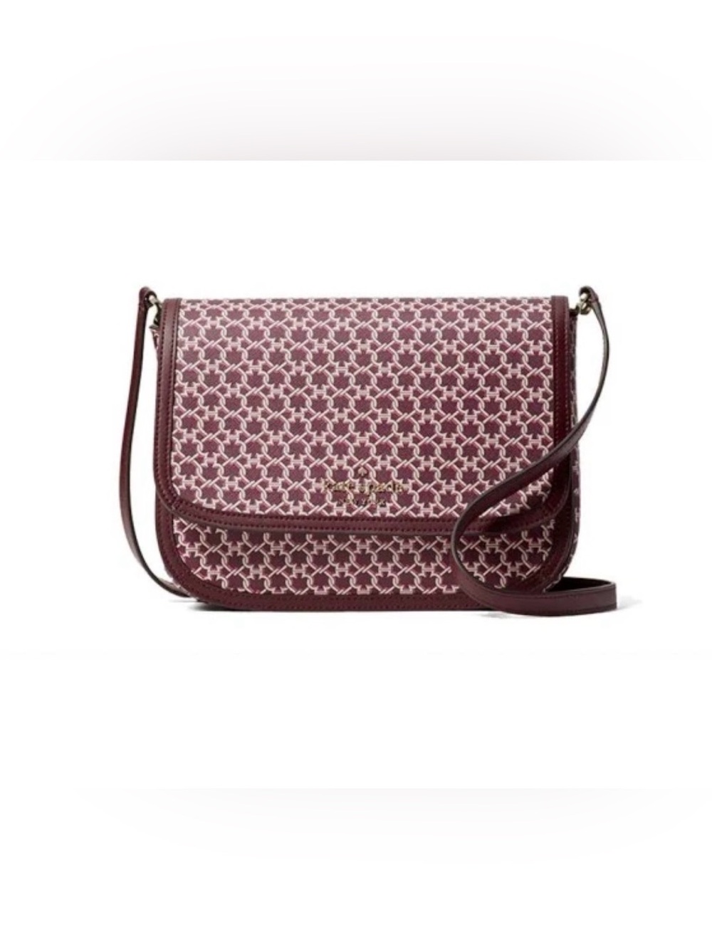 kate spade Maroon and Cream Icon Jacquard Crossbody